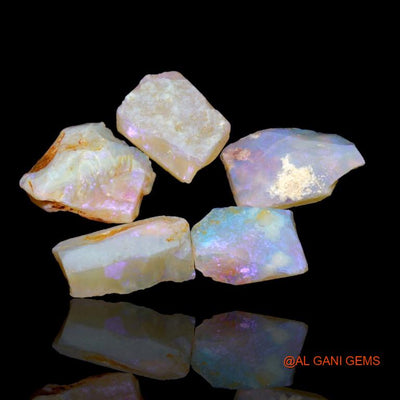 Natural Fire Opal Loose Gemstone Fancy Rough Australia 5 Pcs Wholesale Lot 21.95 Cts 13x4x9 mm To 16x4x10 mm R-186