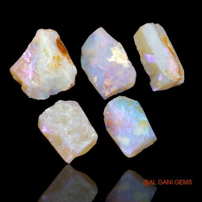 Natural Fire Opal Loose Gemstone Fancy Rough Australia 5 Pcs Wholesale Lot 21.95 Cts 13x4x9 mm To 16x4x10 mm R-186