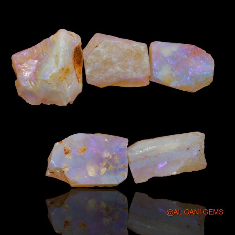 Natural Fire Opal Loose Gemstone Fancy Rough Australia 5 Pcs Wholesale Lot 21.95 Cts 13x4x9 mm To 16x4x10 mm R-186