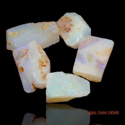 19.35 Cts Natural Australian Fire Opal Fancy Rough 5 Pcs Wholesale Lot Loose Gemstone 12x4x8 mmTo 14x4x9 mm R-187