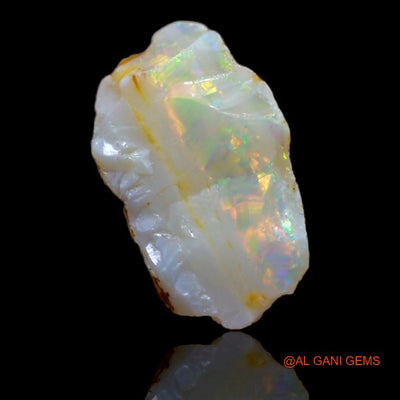 Natural Fire Opal Gemstone 3.55 Cts Loose Fancy Rough From Australia 7x4x3 mm R-25