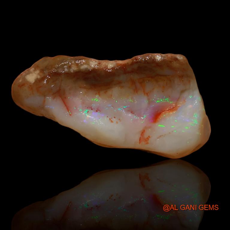 Natural Untreated Fire Opal Loose Gemstone Fancy Rough From Australia 8.00 Cts 18x11x9 mm R-314
