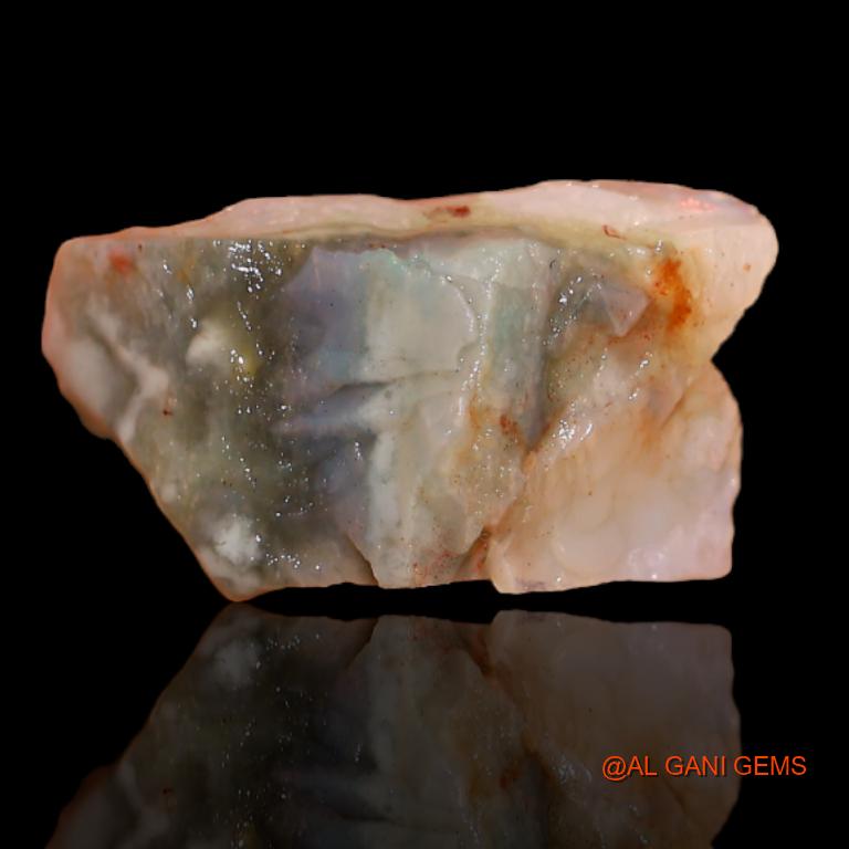Natural Fire Opal Gemstone 4.45 Cts Loose Fancy Rough From Australia 16x11x5 mm R-316