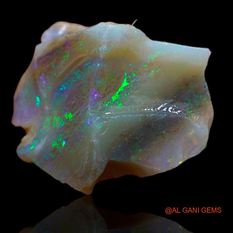 Natural Untreated Fire Opal Loose Gemstone Fancy Rough From Australia 8.00 Cts 11x10x7 mm R-365