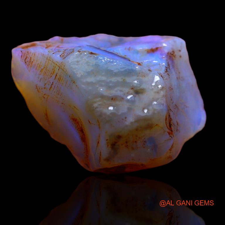 Natural Fire Opal Gemstone 17.00 Cts Loose Fancy Rough From Australia 19x19x9 mm R-430