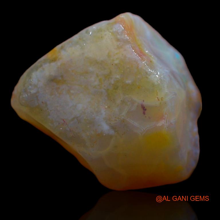 Natural Fire Opal Gemstone 6.50 Cts Loose Fancy Rough From Australia 13x12x6 mm R-496