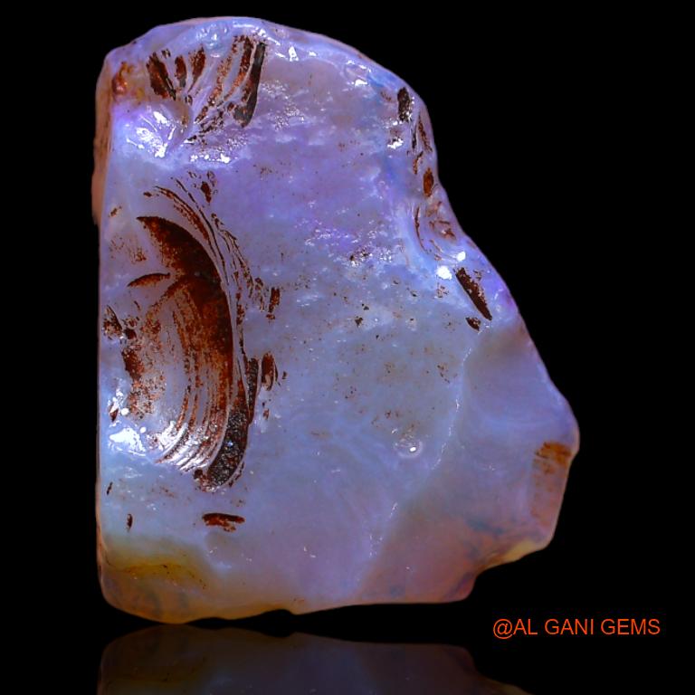 Natural Fire Opal Gemstone 8.00 Cts Loose Fancy Rough From Australia 18x14x4 mm R-696