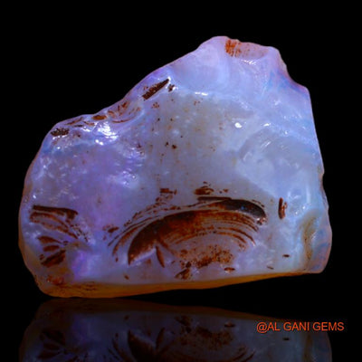 Natural Fire Opal Gemstone 8.00 Cts Loose Fancy Rough From Australia 18x14x4 mm R-696