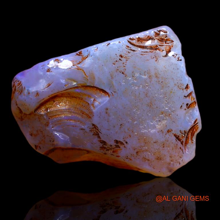 Natural Fire Opal Gemstone 8.00 Cts Loose Fancy Rough From Australia 18x14x4 mm R-696