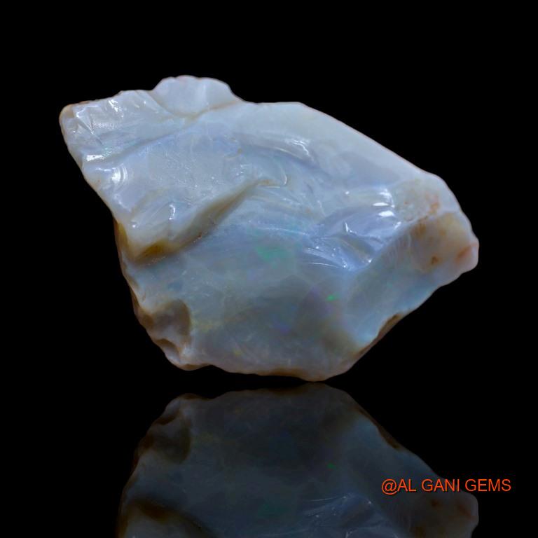 48.90 Cts Natural Australian Fire Opal Loose Gemstone Fancy Rough 39x26x9 mm R-77