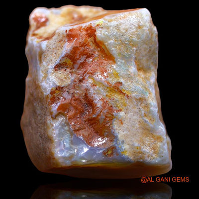 85.00 Cts Natural Australian Fire Opal Fancy Rough Loose Gemstone For Jewelry 31x22x19 mm R-808