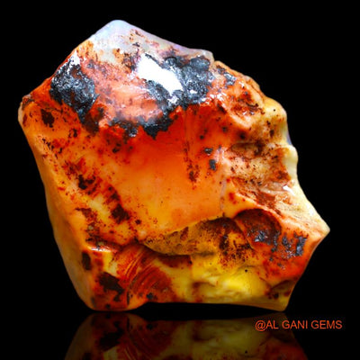 12.00 Cts Unheated Australian Fire Opal Loose Gemstone Fancy Rough Natural 19x18x6 mm R-909