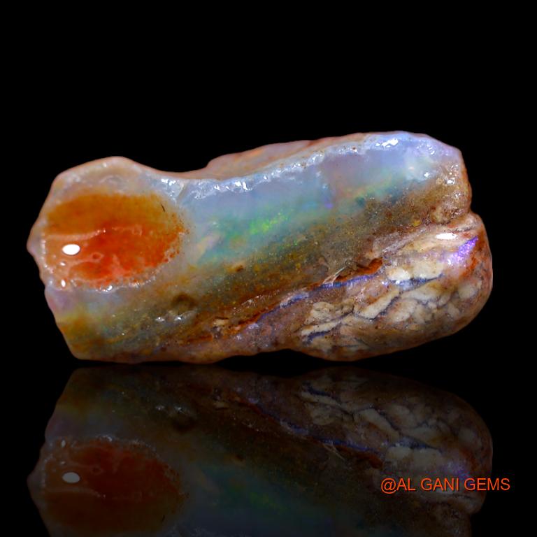 Natural Untreated Fire Opal Loose Gemstone Fancy Rough From Australia 7.00 Cts 20x11x7 mm R-935
