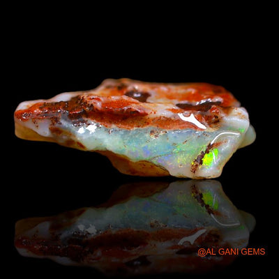 Natural Untreated Fire Opal Loose Gemstone Fancy Rough From Australia 7.00 Cts 17x16x6 mm R-989