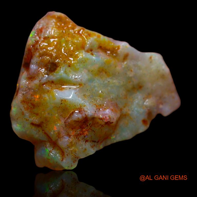 Natural Untreated Fire Opal Loose Gemstone Fancy Rough From Australia 7.00 Cts 17x16x6 mm R-989