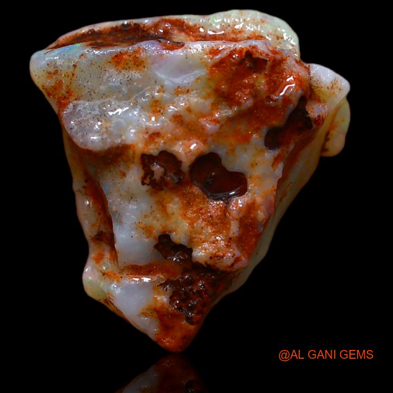 Natural Untreated Fire Opal Loose Gemstone Fancy Rough From Australia 7.00 Cts 17x16x6 mm R-989