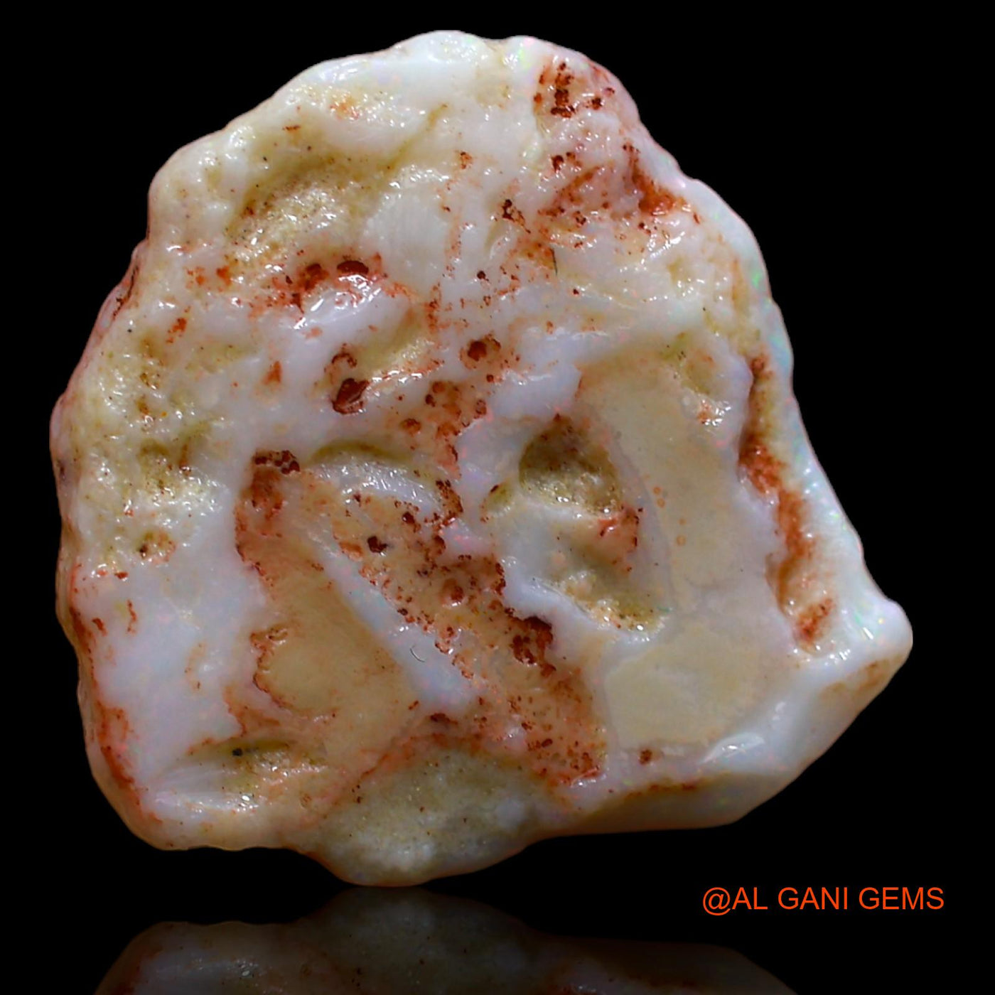 Natural Untreated Fire Opal Loose Gemstone Fancy Rough From Australia 9.00 Cts 19x19x4 mm RA-106