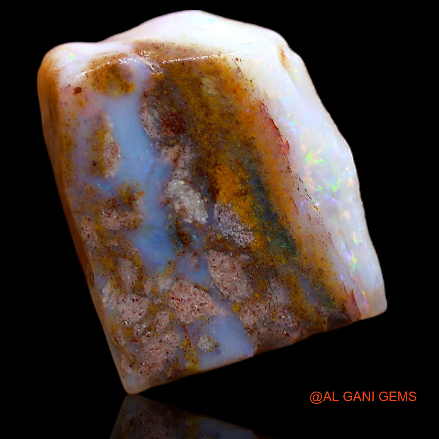 6.95 Cts Natural Australian Fire Opal Loose Gemstone Fancy Rough 13x11x6 mm RA-166