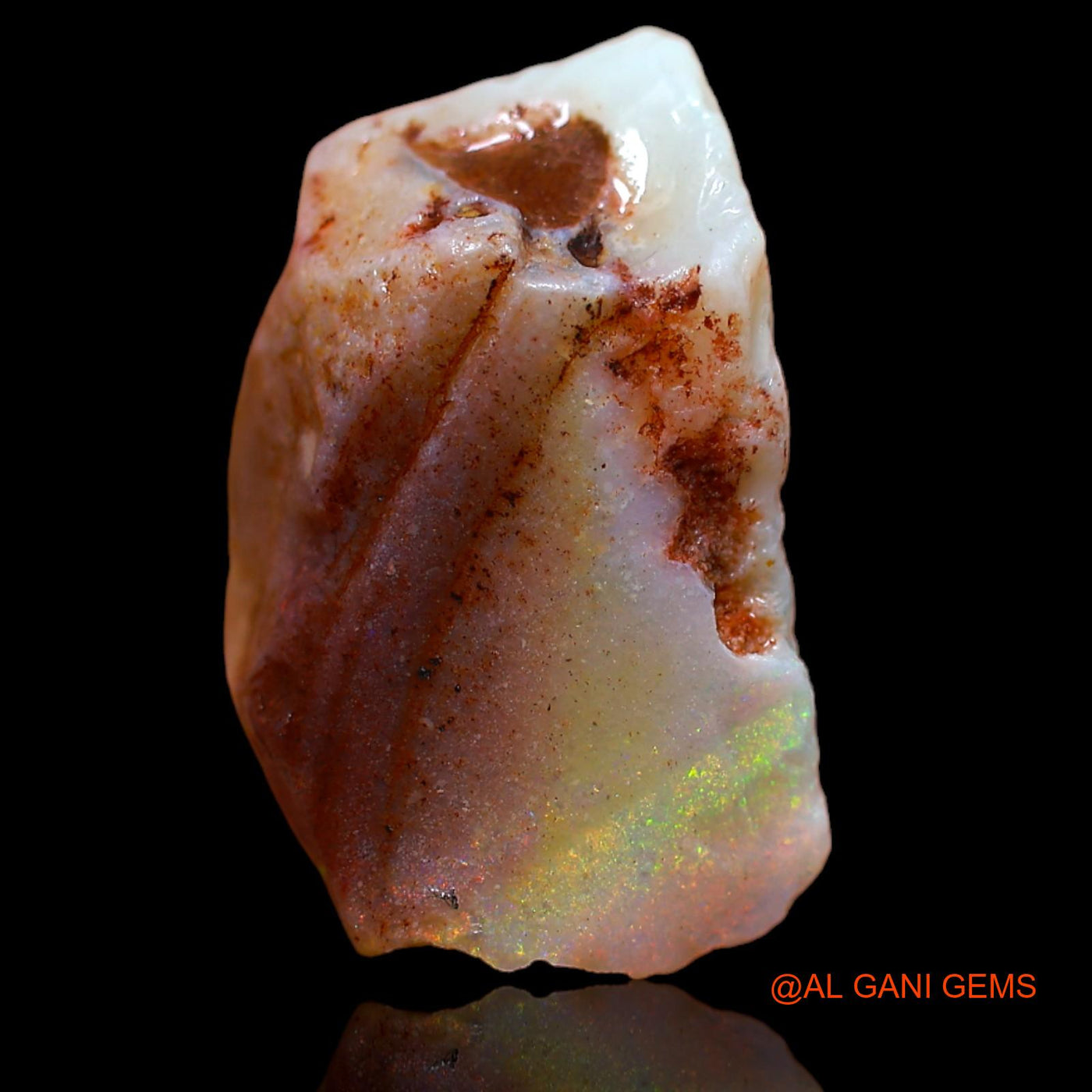 Natural Fire Opal Gemstone 13.20 Cts Loose Fancy Rough From Australia 16x11x11 mm RA-319
