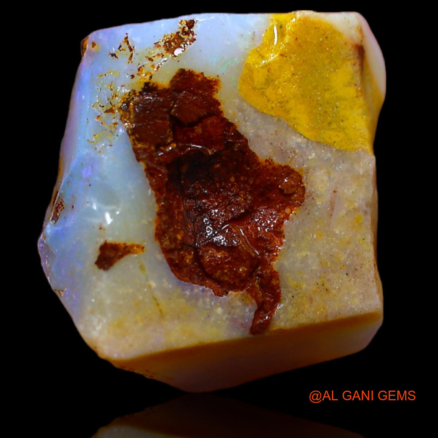 Natural Fire Opal Gemstone 11.75 Cts Loose Fancy Rough From Australia 14x14x8 mm RA-331
