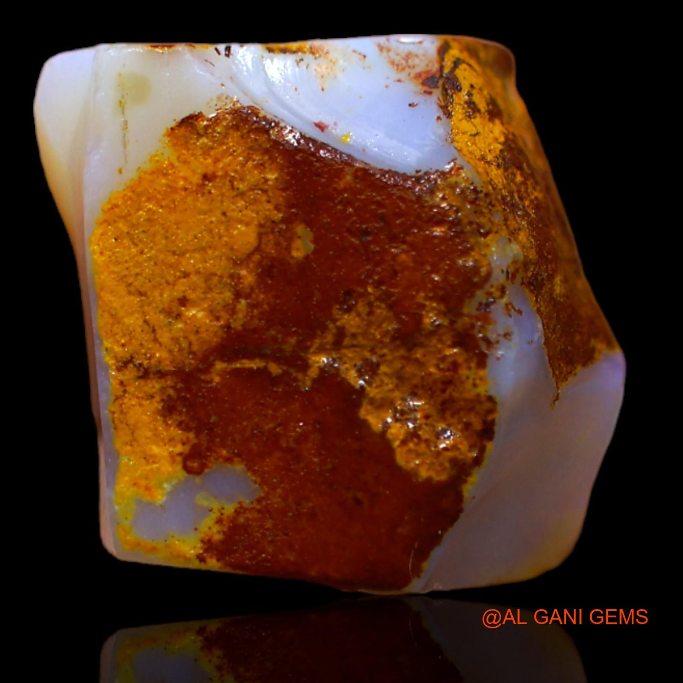 Natural Fire Opal Gemstone 11.75 Cts Loose Fancy Rough From Australia 14x14x8 mm RA-331