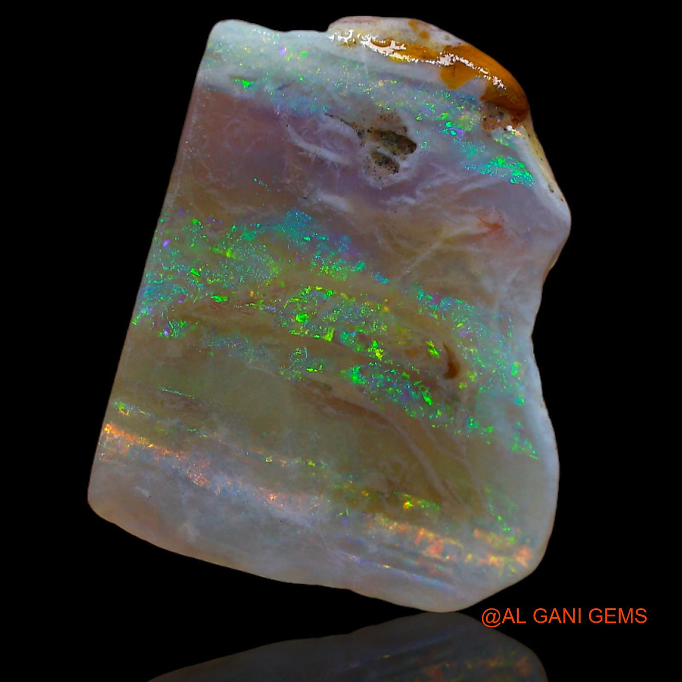 Natural Fire Opal Gemstone 9.35 Cts Loose Fancy Rough From Australia 19x15x6 mm RA-342