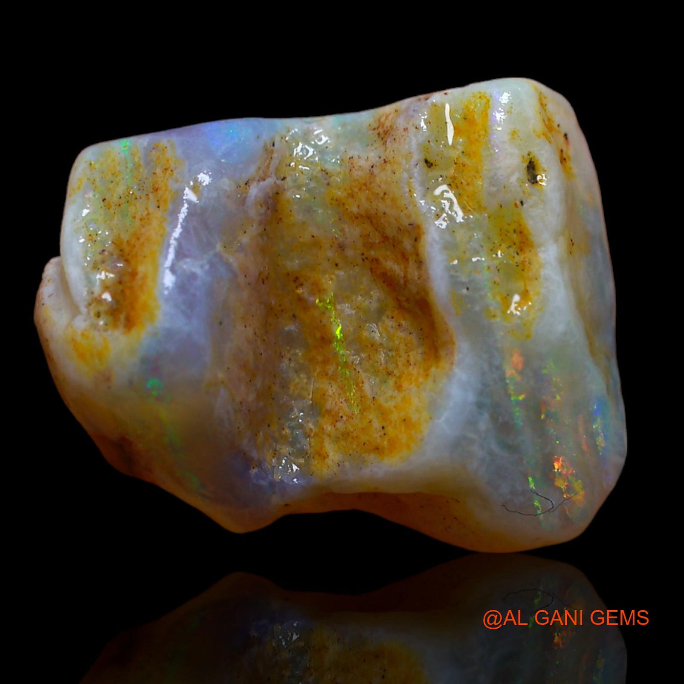 Natural Fire Opal Gemstone 9.35 Cts Loose Fancy Rough From Australia 19x15x6 mm RA-342