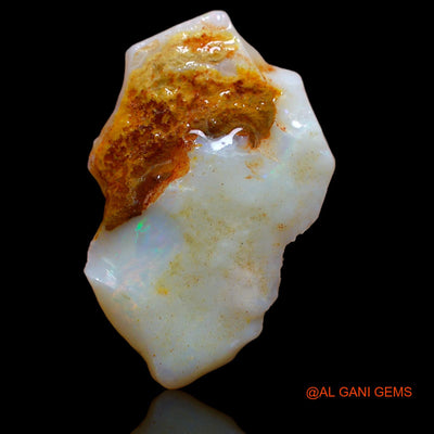 Natural Fire Opal Gemstone 9.10 Cts Loose Fancy Rough From Australia 26x17x4 mm RA-357