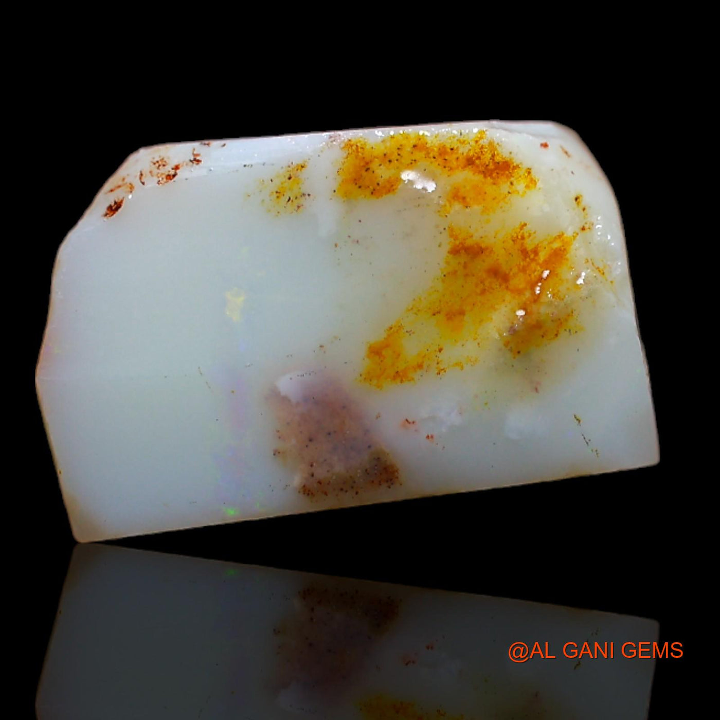 Natural Fire Opal Gemstone 6.65 Cts Loose Fancy Rough From Australia 16x10x4 mm RA-41