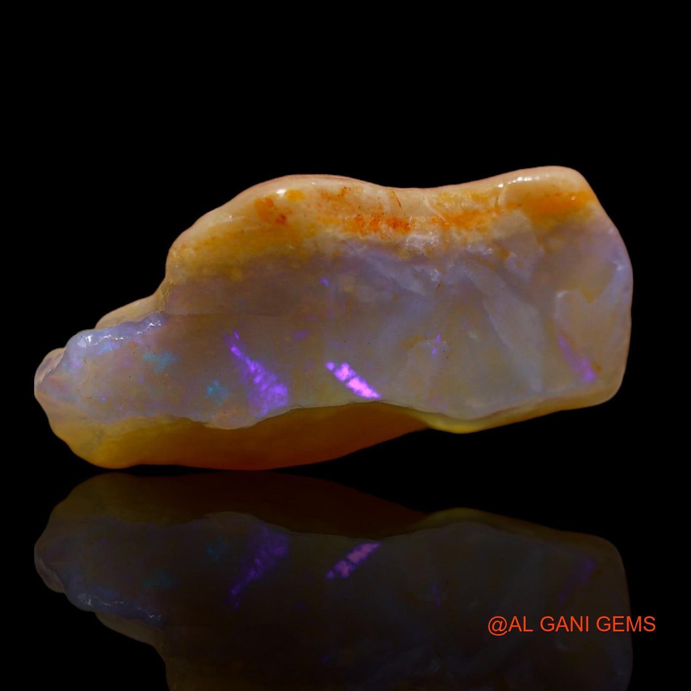 Natural Fire Opal Gemstone 21.00 Cts Loose Fancy Rough From Australia 24x20x8 mm RA-440