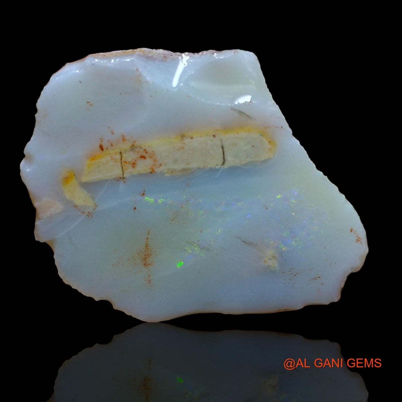 Natural Fire Opal Gemstone 19.00 Cts Loose Fancy Rough From Australia 28x21x7 mm RA-444
