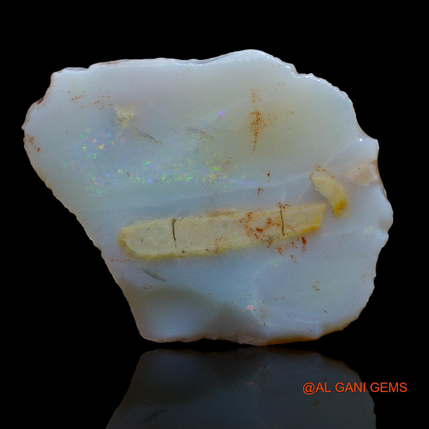 Natural Fire Opal Gemstone 19.00 Cts Loose Fancy Rough From Australia 28x21x7 mm RA-444