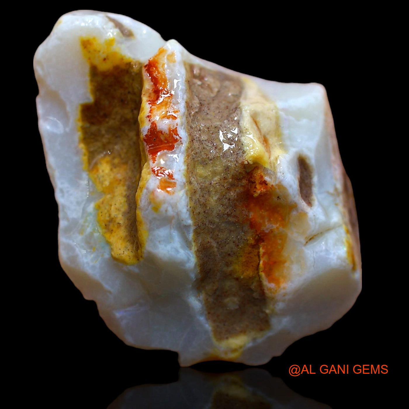 Natural Fire Opal Gemstone 19.00 Cts Loose Fancy Rough From Australia 28x21x7 mm RA-444