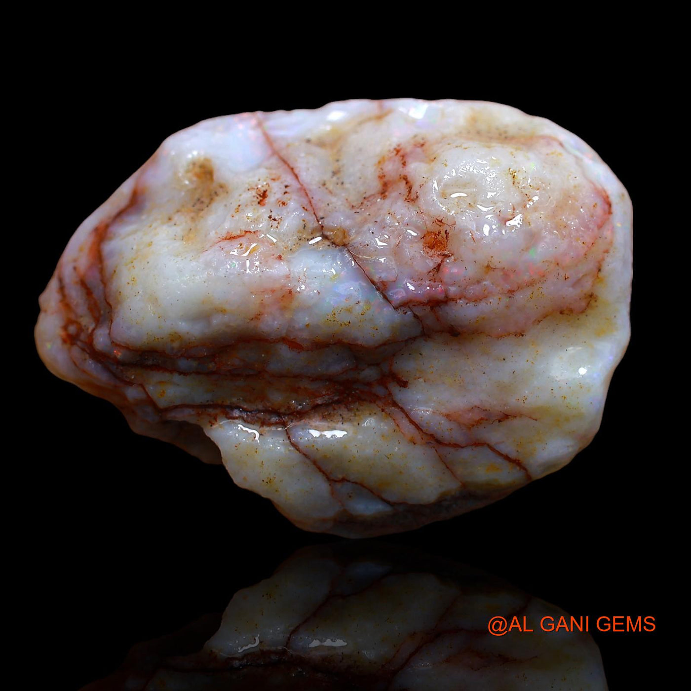 Natural Fire Opal Gemstone 61.10 Cts Loose Fancy Rough From Australia 37x27x12 mm RA-574