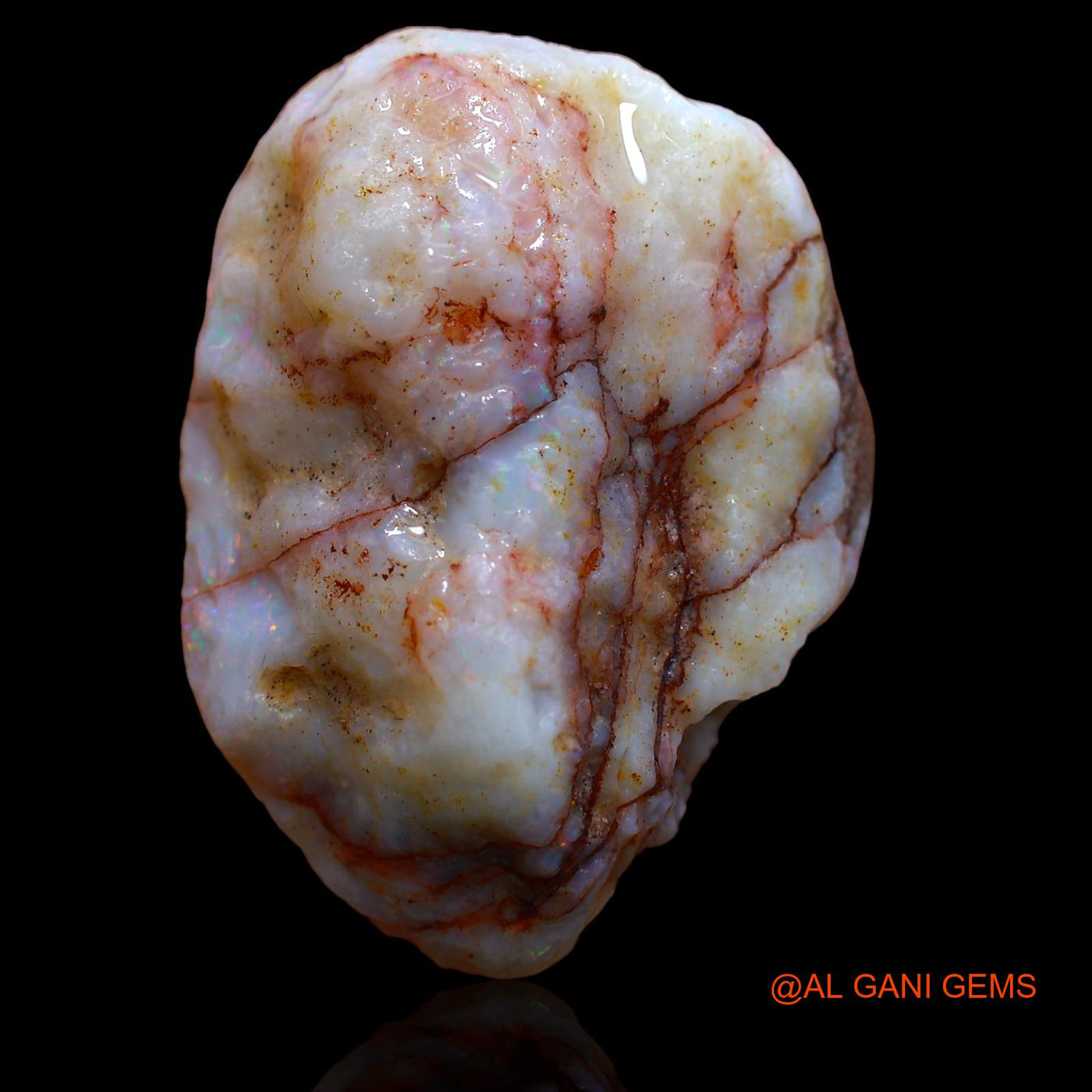 Natural Fire Opal Gemstone 61.10 Cts Loose Fancy Rough From Australia 37x27x12 mm RA-574