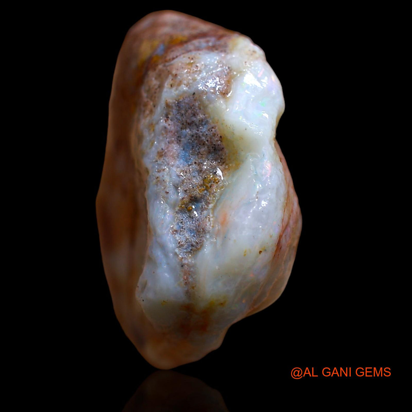 Natural Fire Opal Gemstone 61.10 Cts Loose Fancy Rough From Australia 37x27x12 mm RA-574
