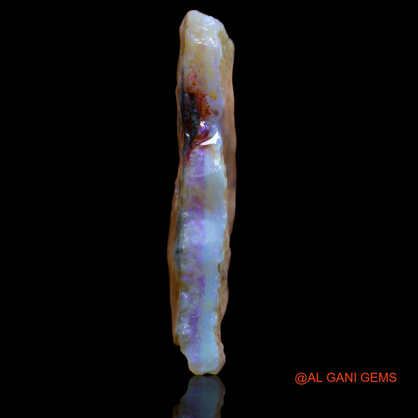 Natural Untreated Fire Opal Loose Gemstone Fancy Rough From Australia 49.75 Cts 40x29x6 mm RA-577