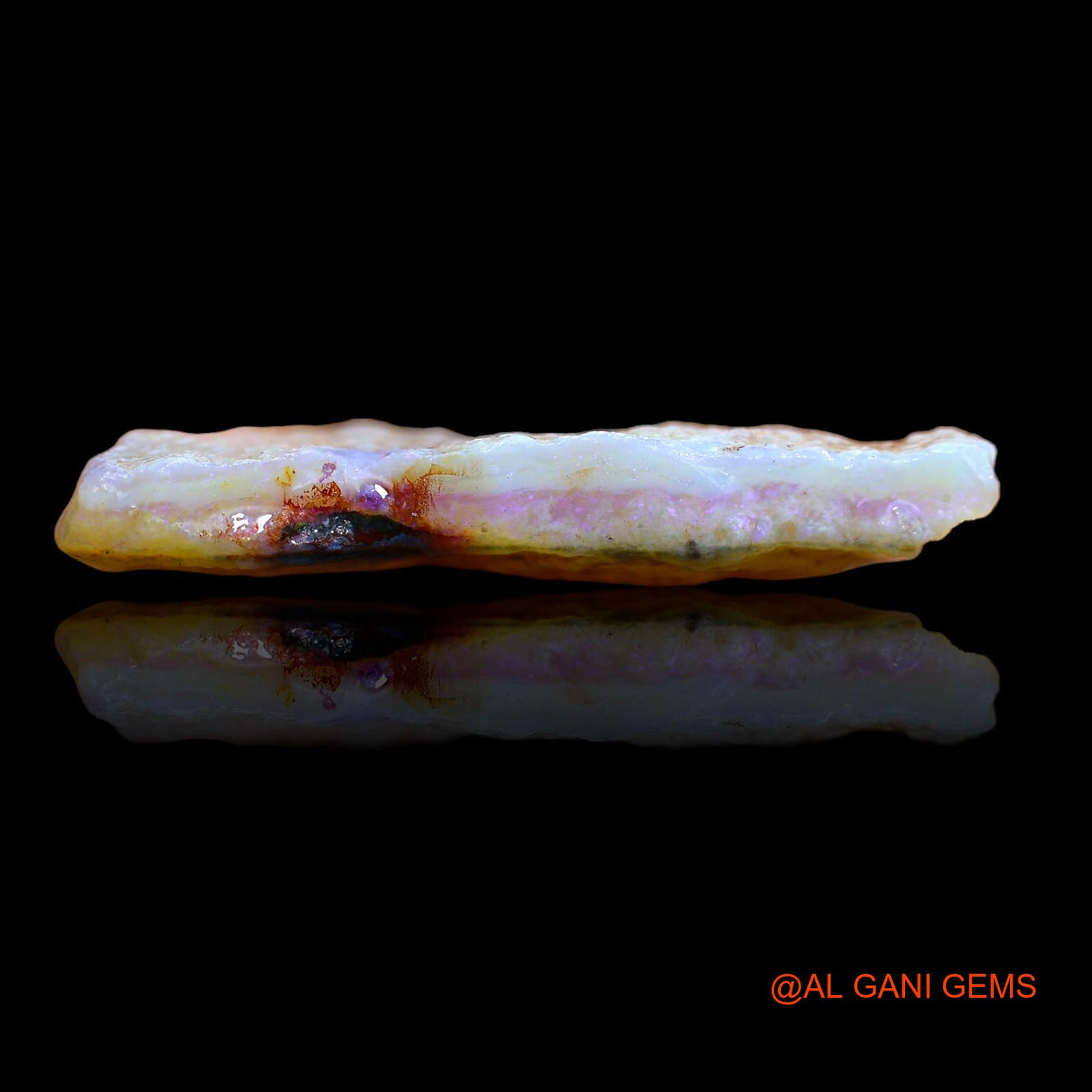 Natural Untreated Fire Opal Loose Gemstone Fancy Rough From Australia 49.75 Cts 40x29x6 mm RA-577