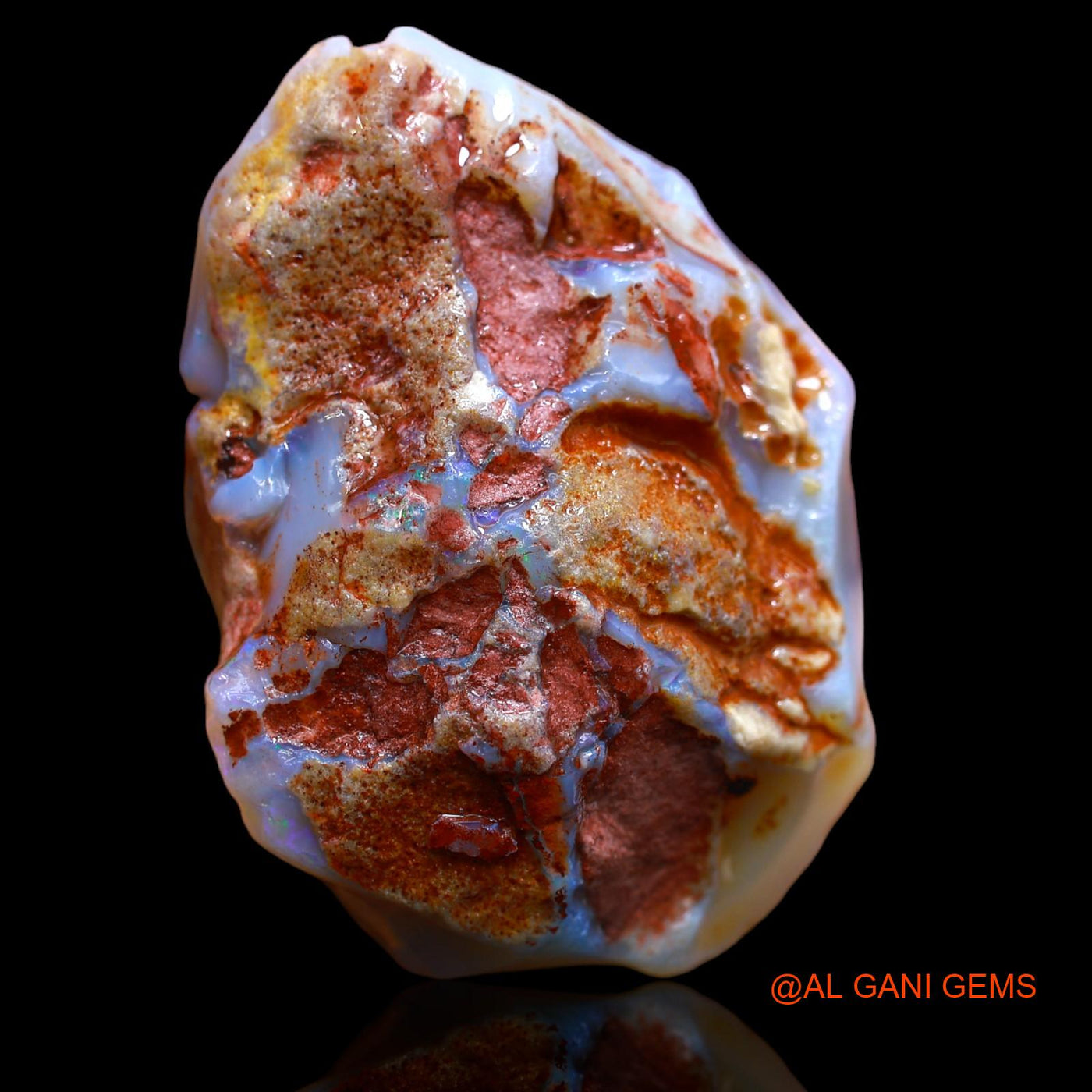 182.35 Cts Natural Australian Fire Opal Fancy Rough Loose Gemstone For Jewelry 54x38x18 mm RA-613