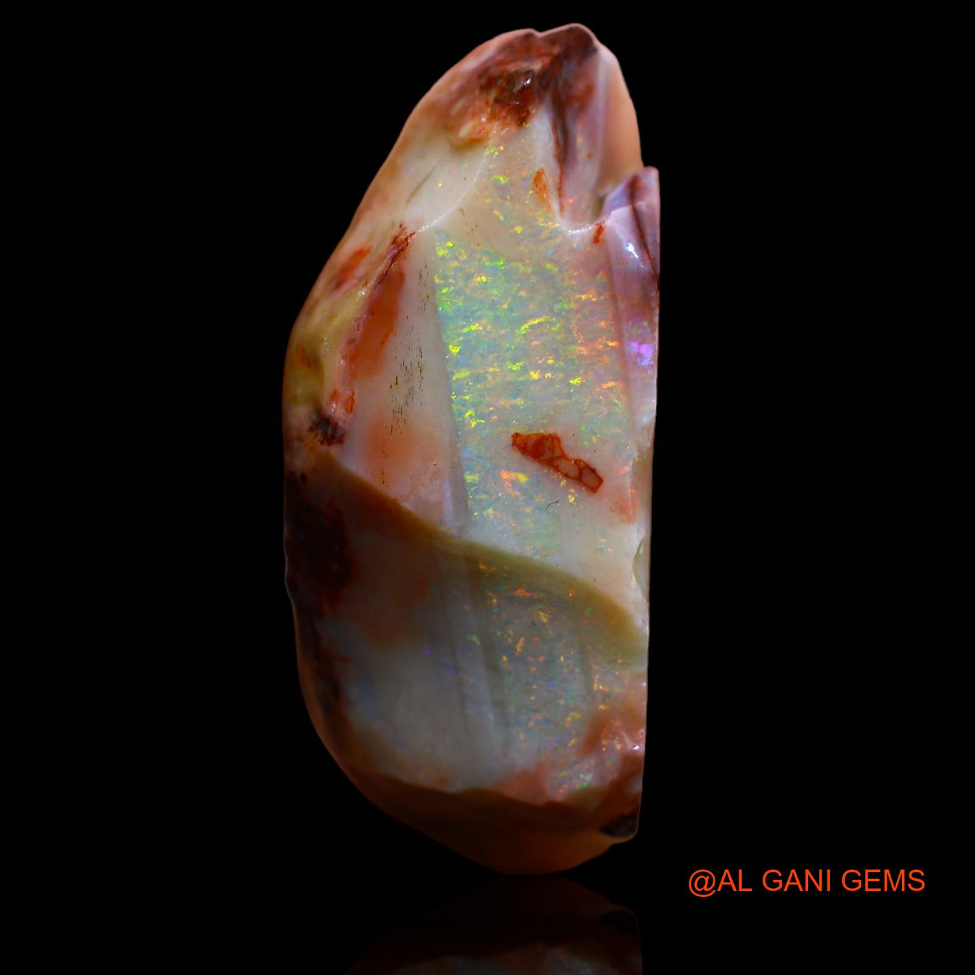 Natural Untreated Fire Opal Loose Gemstone Fancy Rough From Australia 186.15 Cts 44x37x14 mm RA-616
