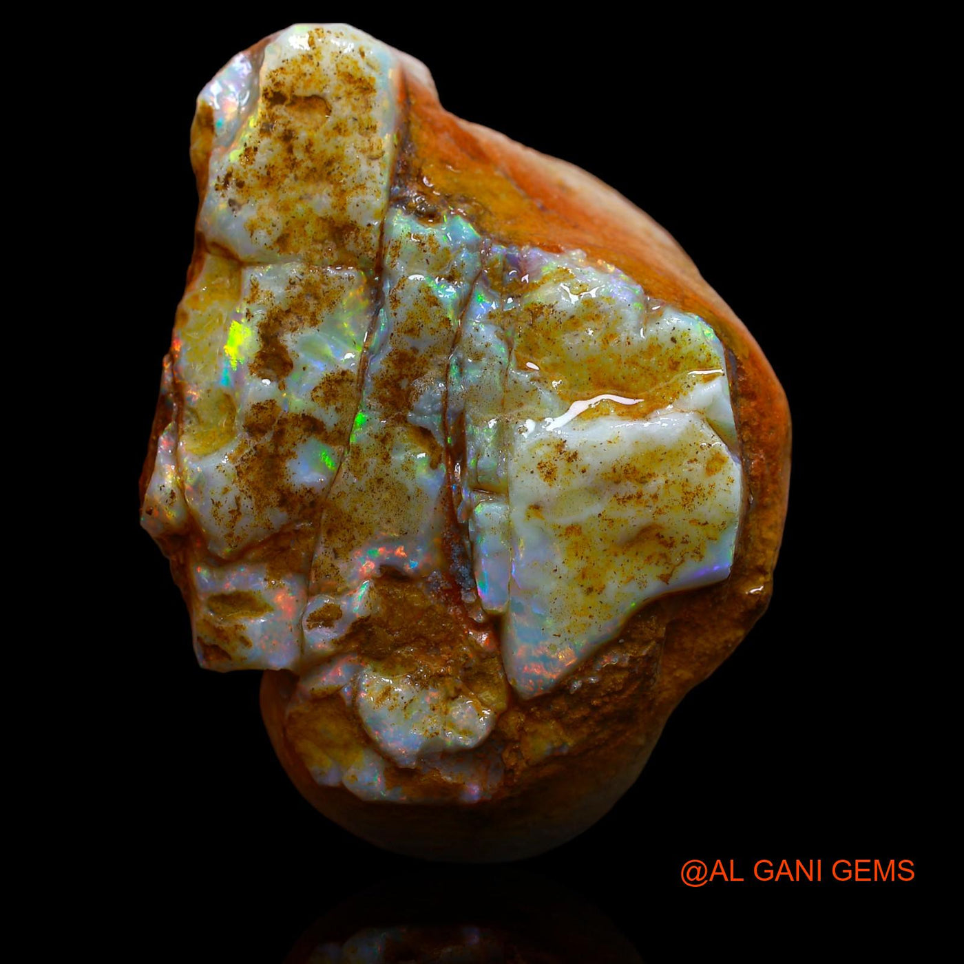 Natural Fire Opal Gemstone 314.00 Cts Loose Fancy Rough From Australia 62x46x25 mm RA-621