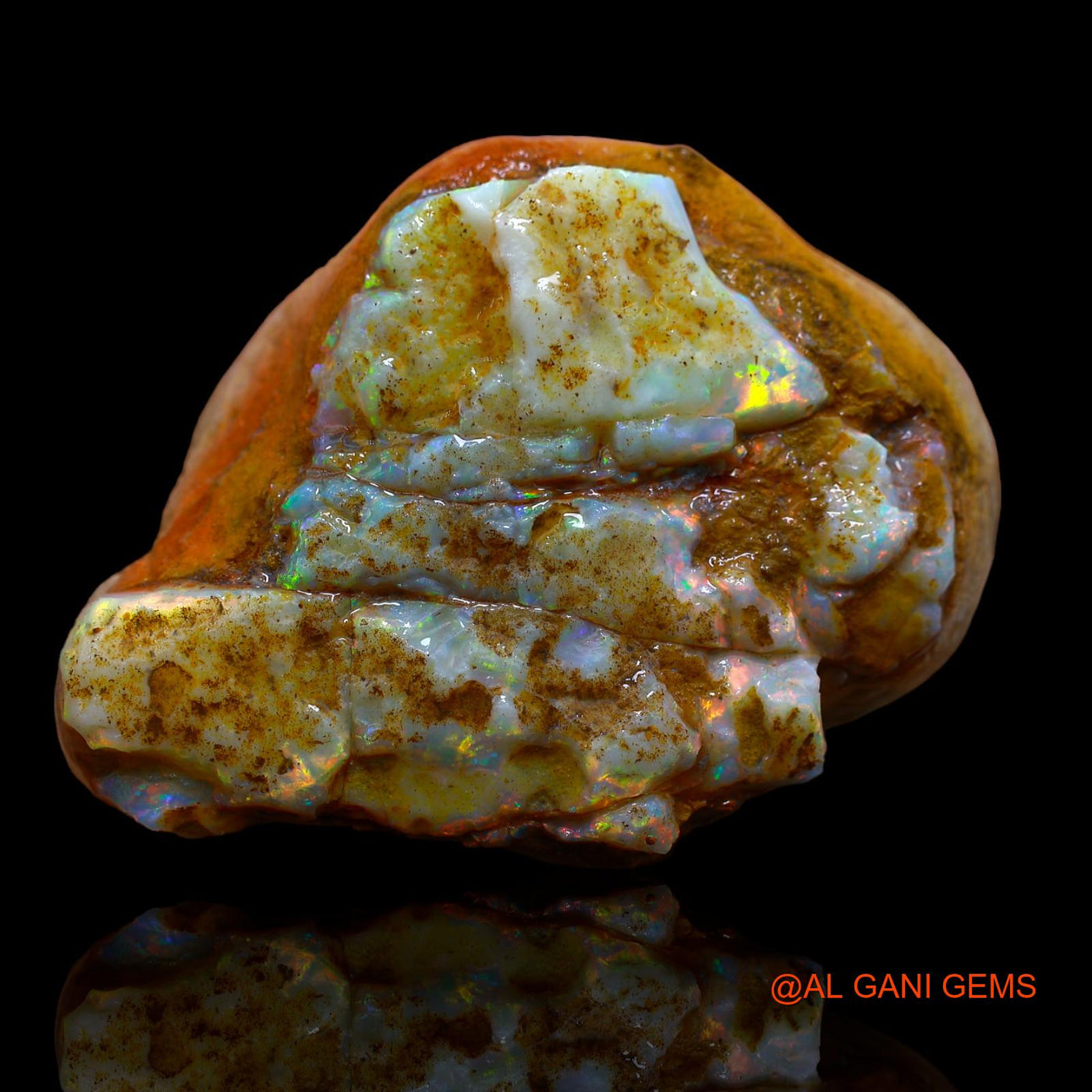 Natural Fire Opal Gemstone 314.00 Cts Loose Fancy Rough From Australia 62x46x25 mm RA-621