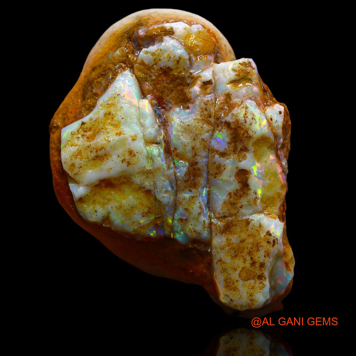Natural Fire Opal Gemstone 314.00 Cts Loose Fancy Rough From Australia 62x46x25 mm RA-621