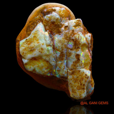 Natural Fire Opal Gemstone 314.00 Cts Loose Fancy Rough From Australia 62x46x25 mm RA-621