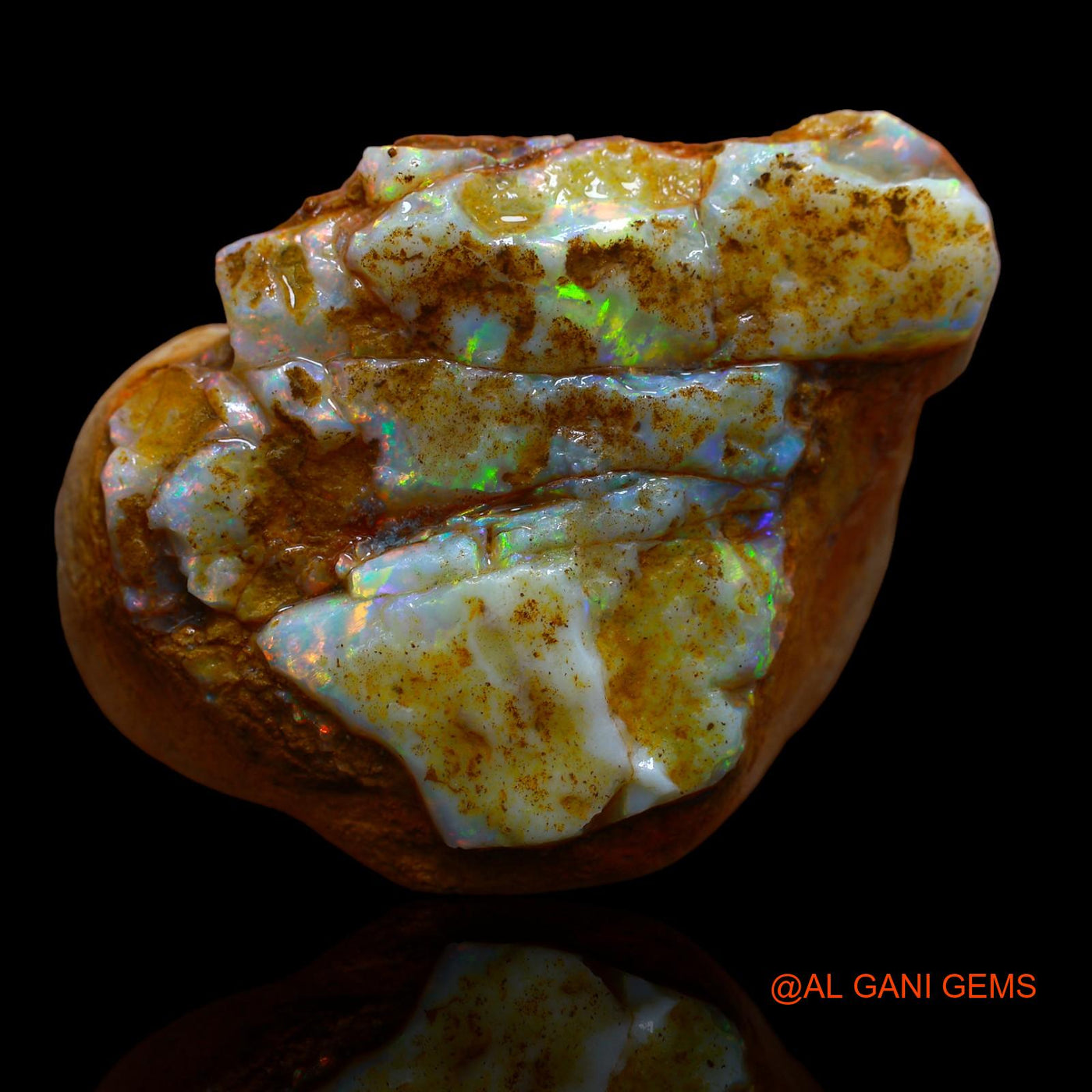 Natural Fire Opal Gemstone 314.00 Cts Loose Fancy Rough From Australia 62x46x25 mm RA-621