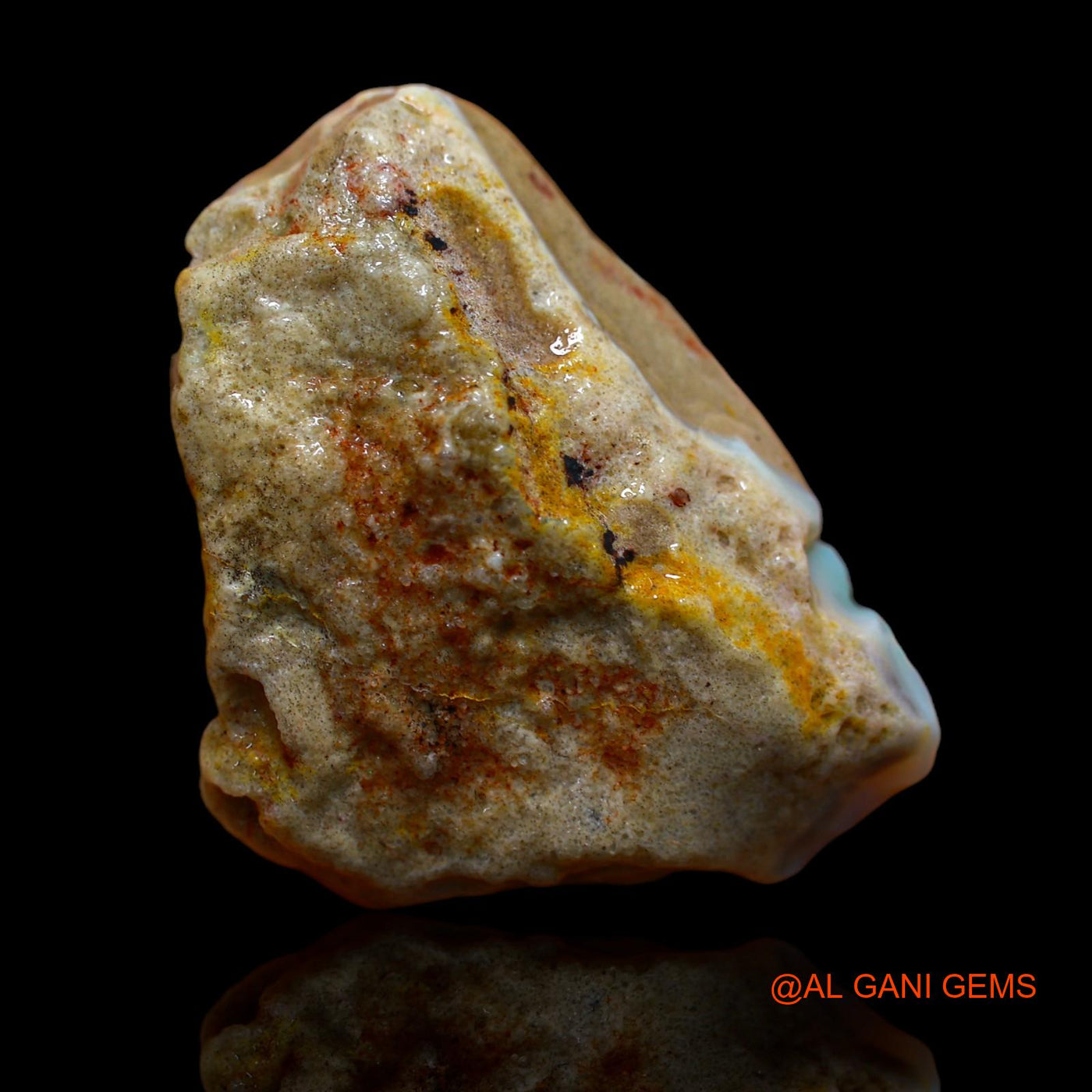 Natural Untreated Fire Opal Loose Gemstone Fancy Rough From Australia 98.15 Cts 41x32x14 mm RA-651
