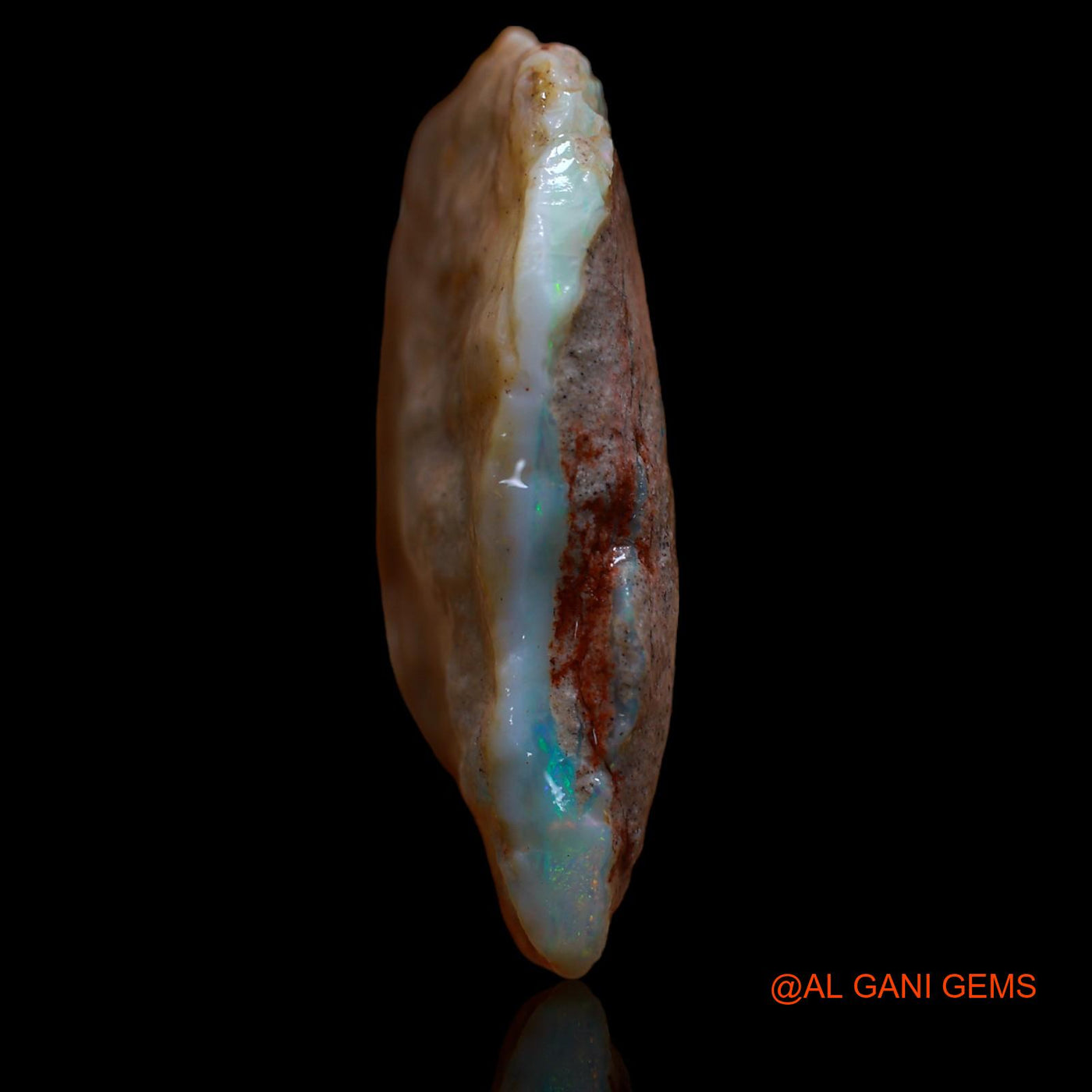 Natural Fire Opal Gemstone 51.15 Cts Loose Fancy Rough From Australia 40x29x9 mm RA-657