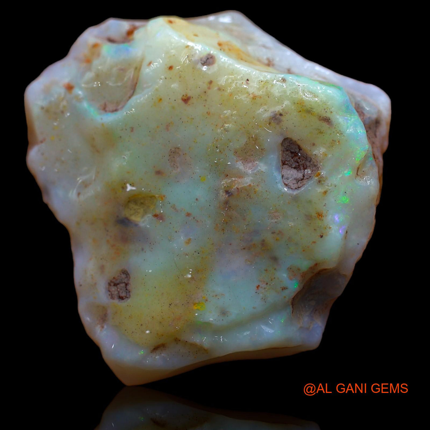 51.55 Cts Natural Australian Fire Opal Loose Gemstone Fancy Rough 32x31x8 mm RA-661