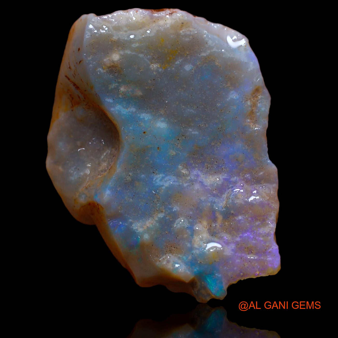 Natural Fire Opal Gemstone 28.95 Cts Loose Fancy Rough From Australia 33x26x6 mm RA-664