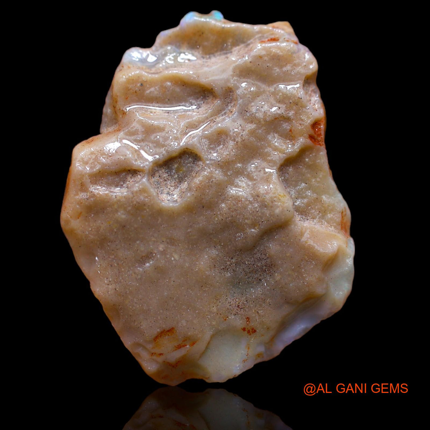 Natural Fire Opal Gemstone 28.95 Cts Loose Fancy Rough From Australia 33x26x6 mm RA-664